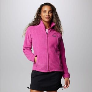 Columbia Sportswear Pink Fleece Jacket Full Zip M Cozy Outdoor Lightweight Soft